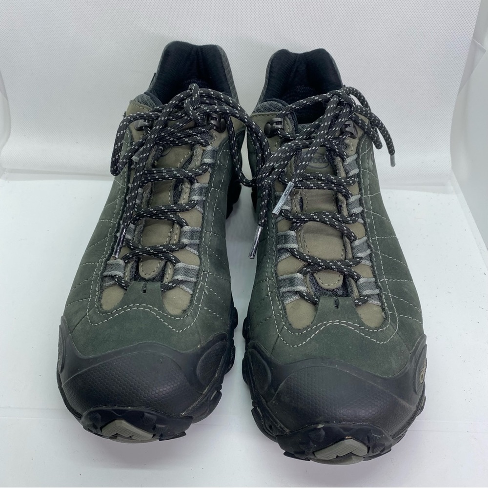 Oboz green black waterproof Bridger low athletic hiking shoes boots mens sz 8.5